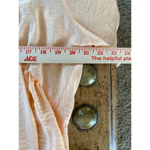 H&M Womens‎ Peach Tunic Dress XL V-Neck Puff Sleeves Viscose Blend oversized - Picture 6 of 7